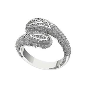 แหวนเพชรชั้นดีสีขาวทองพร้อมผ้าพันคอ1.61ct ประดับเพชรทรงกลมสีขาว10Kt - Product Image 6