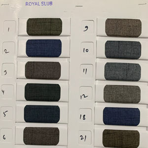 Tela de Alta Calidad Lisa Teñida en Color Royal Slub, Material de Traje de Poliéster Pesado para Niños y Niñas, Tela de Calidad de Exportación - Product Image 1