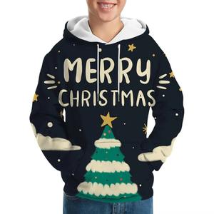 Sweat à capuche personnalisé pour homme pour Noël, confortable et tendance, 100% polyester, Noël avec logo personnalisé, faible MOQ - Product Image 2