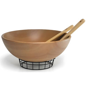 Gran oferta, cuenco grande de madera de acacia para ensaladas y frutas, accesorio de cocina desechable ecológico hecho a mano con logotipo personalizado para fiestas - Product Image 2
