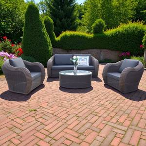 Juego de muebles de mimbre de imitación de ratán polivinílico, asientos de ocio para Patio exterior grande con forma de Luna para jardín o cubierta - Product Image 5