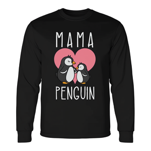 T-shirt a maniche lunghe Mama Penguin, regalo coordinato per la festa della mamma - Product Image 2
