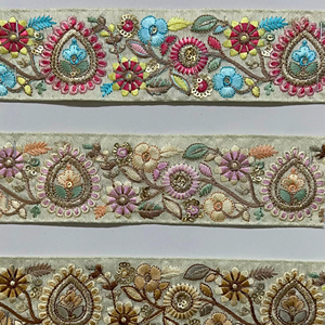 Encaje bordado de tul suave para ropa de novia y de noche Tela de encaje bordado de poliéster Premium para proyectos de costura - Product Image 1