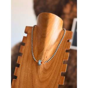 Chaînes en argent sterling avec perles de coquille Saint-Jacques style Navajo, tendance pour les fiançailles, principalement en acier inoxydable - Product Image 2