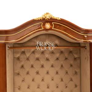Armario de Estilo Francés de Lujo en Madera de Caoba con Incrustaciones Florales Intrincadas y Acabado de Alto Brillo para Decoración de Dormitorios de Palacio - Product Image 3