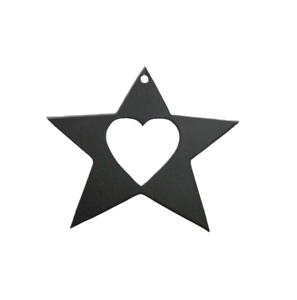 Hôtel décoratif métal fer suspendu coeur couleur gris en forme de coeur pour décoration murale artisanat en gros en vrac - Product Image 6