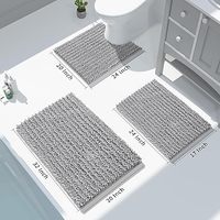 Tapis de bain en chenille rayé moderne, résistant à l'eau, extra épais, absorbant, antidérapant, doux et moelleux, lavable en machine