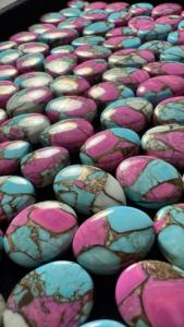 อัญมณีทรงหลวมทำจากผ้าฝ้ายสีชมพูคิงแมนเทอร์ควอยซ์ขนาด AAA + - Product Image 3