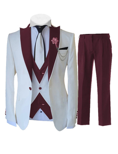 Nuevo Traje de Tres Piezas para Hombre, Pantalones, Chaqueta y Blazer, Trajes de Negocios, Trajes de Boda, Corte Entallado - Product Image 3