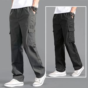 Pantalon cargo en toile 100% coton, léger, taille mi-haute, multi-poches, couleur unie, écologique, tendance masculine, best-seller - Product Image 5