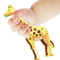 Jouet de dentition pour bébé en silicone en forme de girafe, flexible, pour 0-24 mois