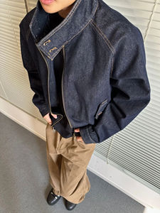 Bomber Jacket Hommes Personnaliser Design & Logo Bomber Coat Prix de gros Nouveau Élégant Fermeture Éclair Lâche Solide Couleur Blanc Personnalisé Causal - Product Image 5