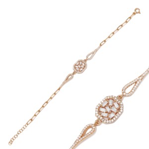 Unique Geometric Design Baguette <b>Charm</b> Bracelet Turkish Wholesale 925 Sterling Silver Jewelry - Product Image 6