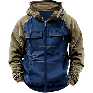 Sweat à capuche zippé pour homme, personnalisé, effet vieilli, délavé à l'acide, coupe oversize, tricoté, teint uni, grammage lourd, 100% coton, écologique, pour l'hiver - Product Image 4