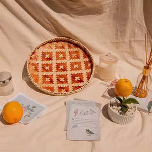 Vgreen-Plateau de service en bambou fait à la main, plateau de rangement décoratif, plateau à fruits, meilleur fournisseur, artisanat vietnamien - Product Image 3