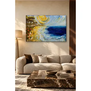 Impression sur toile Fida avec brossage texturé, motif Côte ensoleillée - Product Image 2