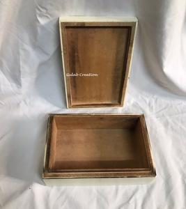 Boîte à bijoux en résine blanche avec motif incrusté de briques fait à la main pour un rangement élégant et un emballage cadeau décoratif - Product Image 3