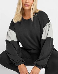 Sudadera con Capucha Extra Grande de Cuello Redondo, 100% Algodón, para Invierno, con Logotipo Personalizado en Relieve, Estilo Urbano, para Mujer - Product Image 2