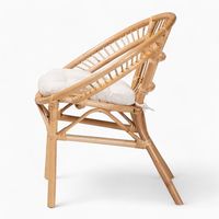 Fauteuil lounge moderne en rotin avec design de fauteuil à bras, en osier naturel, pour la maison, le bureau, le salon et la chambre à coucher