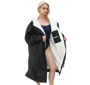 Unisex Water Resistant Swim Parka for <b>Adults</b> and Kids Towel Surf Quick Dry Poncho <b>Changing</b> <b>Robe</b> Waterproof Surf Swimming <b>Robe</b> - Product Image 1