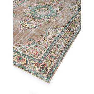 Vintage Hand Knotted <b>Wool</b> Rug Beige <b>Brown</b> Medallion Rectangle Puzzle Patterns for Entryway Hallway-Pae-3316 9x12 Size for Home - Product Image 2