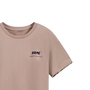 T-shirt femme 100% coton pour l'été 2024 boîte nouvelle forme sérigraphie personnalisée graphique texturé OEM ODM Service impression bouffée - Product Image 5