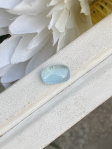Piedra de cabujones con forma de cojín largo de Aguamarina de Color superior Natural con buen brillo, piedras preciosas sueltas para hacer joyas de 4,40 quilates - Product Image 2