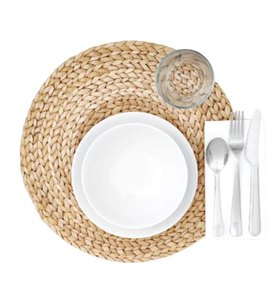 Servicio redondo de mimbre de agua, ratán cuadrado, venta al por mayor, Mantel Individual de algas marinas hecho a mano ecológico personalizado, Jacinto de paja de hierba tejida - Product Image 3