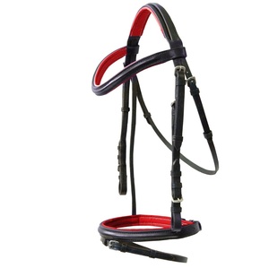 Turners Superbe bride d'équitation Cavesson en cuir noir avec rênes Bride de cheval en cuir véritable multicolore chaud - Product Image 1