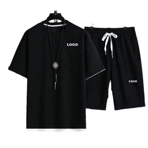 Summer Hot Selling Short Sleeves Men Casual Sports Oversized Shorts T-shirt Set Cotton Breathable Casual Quick Dry - Product Image 1