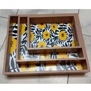 Plateau de service classique en bois avec impression émaillée pour le service quotidien des aliments - Product Image 6