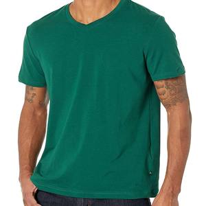 ODM lourd 100% coton conception personnalisée vierge hommes t-shirts en gros hommes à manches courtes col en V t-shirts - Product Image 3