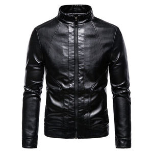 Wholesale Sale Fashion <b>Men's</b> Motorcycle Pu Leather <b>Jacket</b> in Stock - Product Image 1