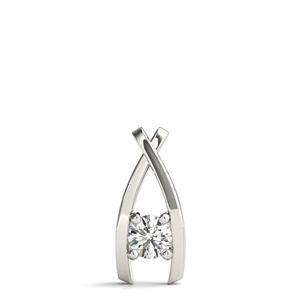 6.50MM Cut Moissanite Sterling <b>Silver</b> Gold Halo Setting Unique Style Haven Crystal <b>Charm</b> Pendant for Women Wedding Anniversary - Product Image 1