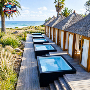 High End Boutique Hotel Feature Above Ground <b>Pool</b> with Acrylic Window Prefabricated Fiberglass Swimming <b>Pool</b> - Product Image 1