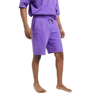 Ensemble short et t-shirt col rond pour homme, tricoté, imprimé numériquement, brodé, écologique, léger, 100% coton - Product Image 3