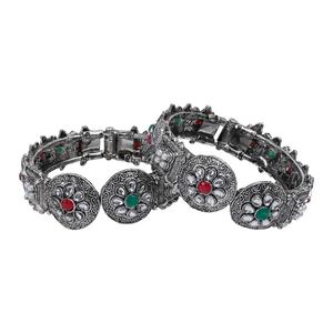 Grossiste indien Fabrication de bijoux Charnière en cristal antique oxydé Bracelet ouvrable Bracelets de mariage Bijoux pour femmes - Product Image 1