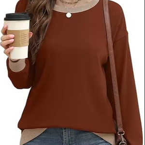 Sudadera para hombre Jersey de lana de algodón Casual Cuello redondo Manga larga Top Loose Fit Pullover Sudadera - Product Image 1