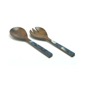 Acacia <b>Wooden</b> Salad Bowl With Spoons Servers Large Salad Bowl With Spoon and Fork for <b>Fruits</b> or Salads Handmade - Product Image 4