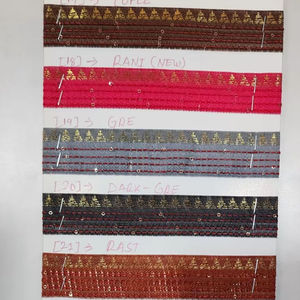 Bordure en dentelle satinée brillante pour chemisiers Sarees Lehenga ensembles garnitures de finition brillante pour l'exportation en gros approvisionnement en vrac - Product Image 1