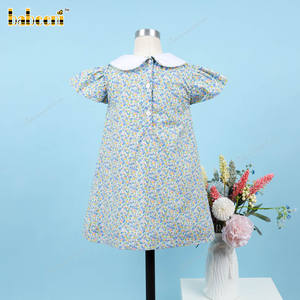 Vestido Tipo Bata Personalizable de Lujo para Niñas, Bordado a Mano con Patrón Geométrico, Transpirable, Ecológico, 100% Algodón, Midi - Product Image 5