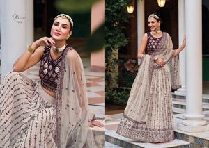 Georgette Heavy Net con bordado Work Collection Party Wear Lehenga Choli Venta en línea de ropa india y pakistaní - Product Image 3