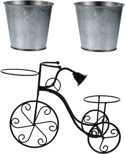 Support de plantes en fer pour Tricycle, Pot de fleurs en forme de vélo, support pour maison, jardin, Patio, décor noir - Product Image 3