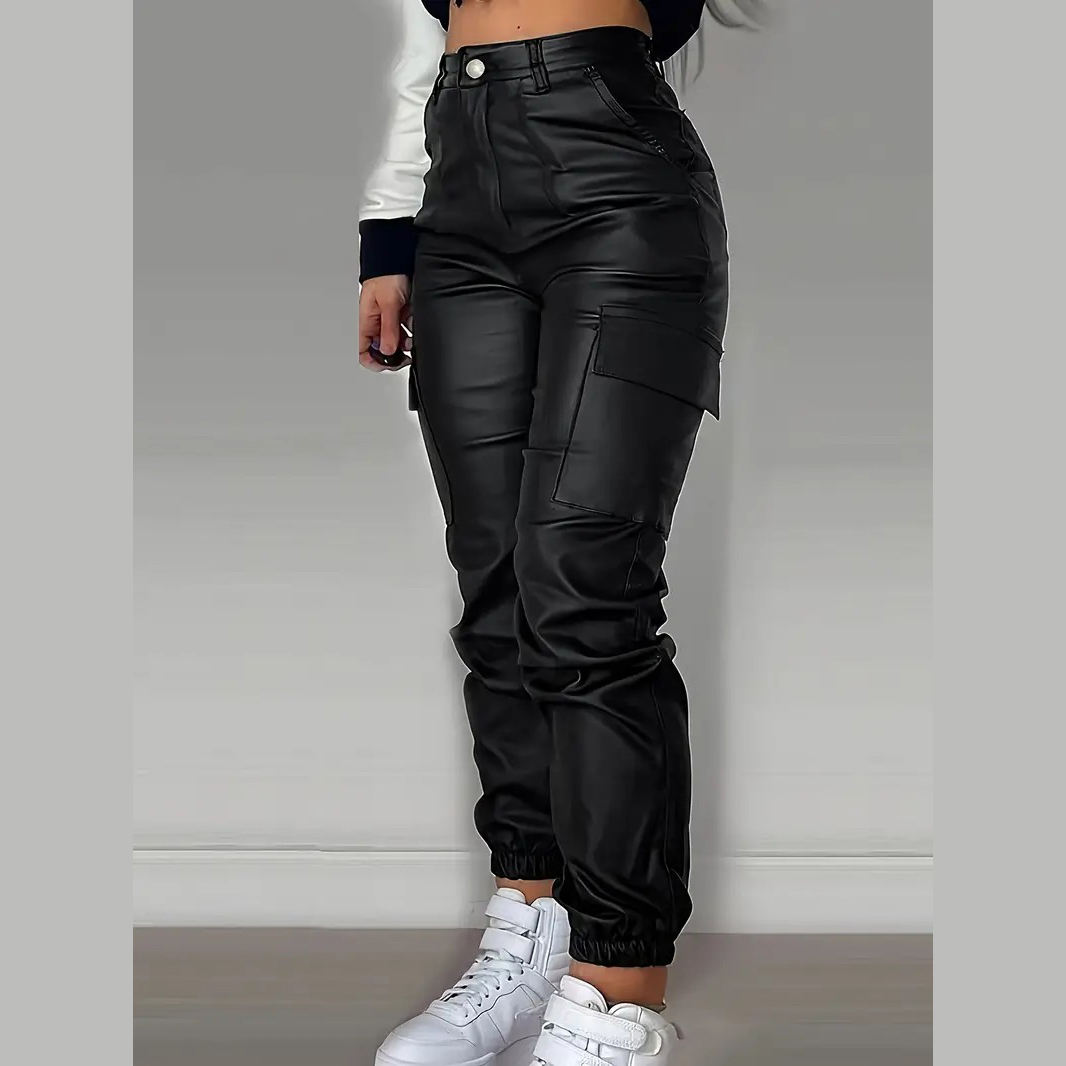 Best Selling Side Zip Leather Pants Men's New Trend Style