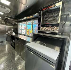 Camión de comida de cafetería de helado de pizza totalmente equipado móvil con remolque de carrito de venta de comida de perritos calientes de cocina completa a la venta - Product Image 4