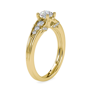 14K oro amarillo fantasía diamante anillo compromiso boda promesa aniversario joyería India mayorista - Product Image 2