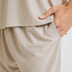 <b>Mens</b> <b>Pyjamas</b> Set Round Neck <b>Short</b> Sleeve Soft Summer T-Shirt <b>Shorts</b> with Pockets Casual Nightwear Loungewear Sleepwear - Product Image 4