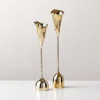 Porte-bougie élégant en aluminium avec finition dorée, fait à la main, décoration de Noël pour la maison, centre de table pour le salon et la salle à manger