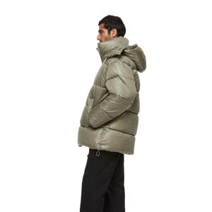 Customized Men's <b>Quilted</b> Designer Winter Puffer Jacket Waterproof Polyester Outdoor Jacket with Stand Collar Thin Thickness - Product Image 3