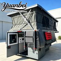 Camper surélevé personnalisé haut de gamme pour pick-up, idéal pour les expéditions tout-terrain 4x4, avec boîte de rangement extérieure